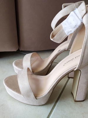 Ideal Shoes πέδιλα no 40 αφόρετα μπεζ ροζ