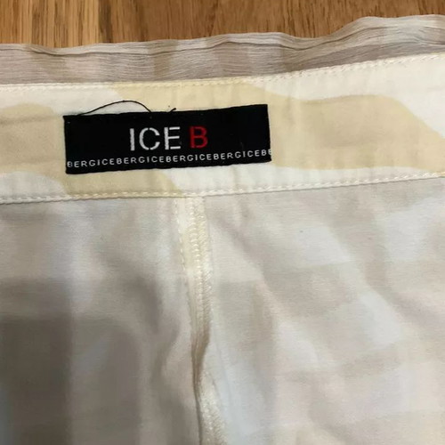 Vintage Iceberg mini skirt used, white and beige
