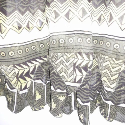 Summer dress khaki medium with green floral embroidery used