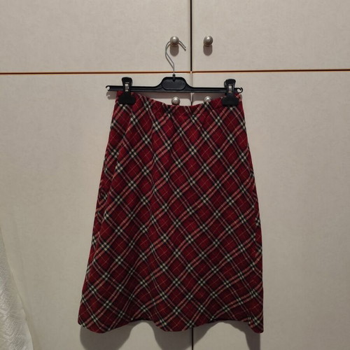 Midi vintage plaid skirt used, multicolor, size S