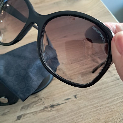 Emporio Armani sunglasses like new, dark brown with case
