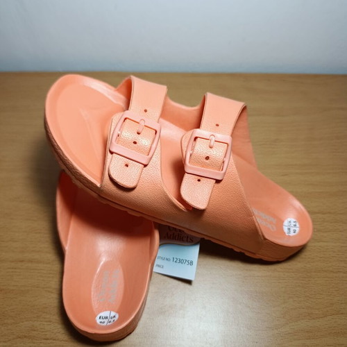 Ocean Addicts women's slippers, coral, adjustable straps