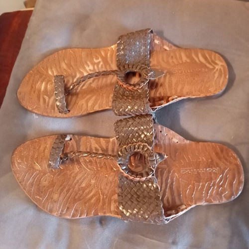 Leather sandals size 38 used, brown