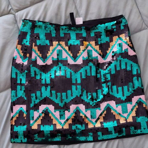 Mini skirt with sequins No32 H&M like new, black XS