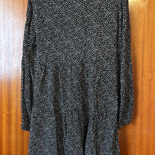 Pink Woman dress black with white hearts, size M, like new