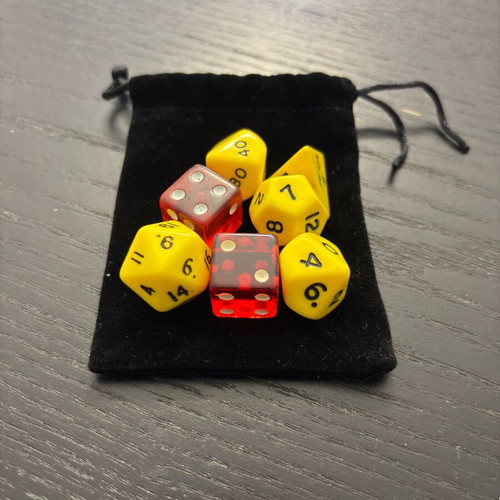 Yu-Gi-Oh! Official Yellow TCG Dice with Case new