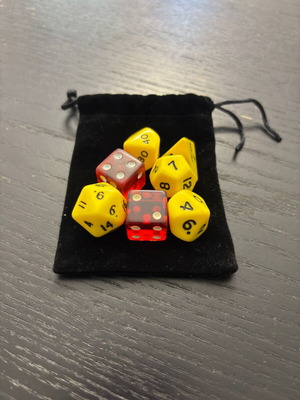 Yu-Gi-Oh! Official Yellow TCG Dice with Case new