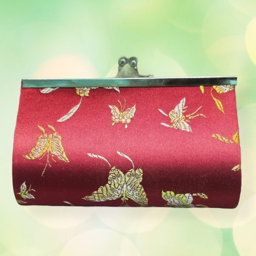 Chinese wallet vintage, like new, silk brocade fabric from the 90s