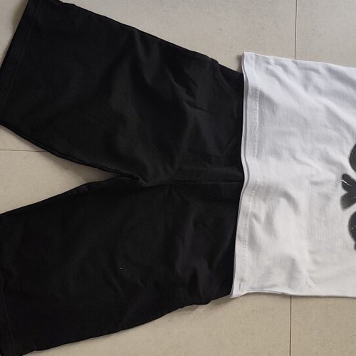 Joyce boys' set with printed white T-shirt and black shorts, size 14