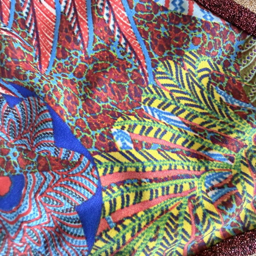 Alice Beachwear bikini bottom medium with adjustable cord like new, blue and red