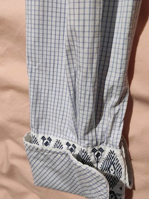 Scotch & Soda shirt for cufflinks like new, blue and white checkered