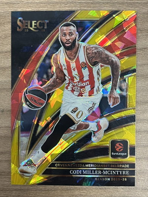2025-26 Panini Select Euroleague Basketball Codi Miller-Mcintyre Gold Ice card like new