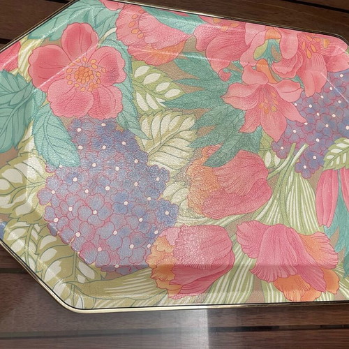 Vintage floral serving tray new