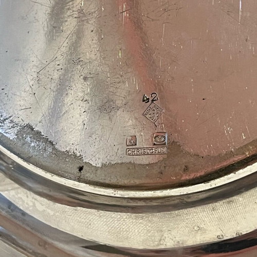 Christofle silver-plated wine coaster used with historic hallmark
