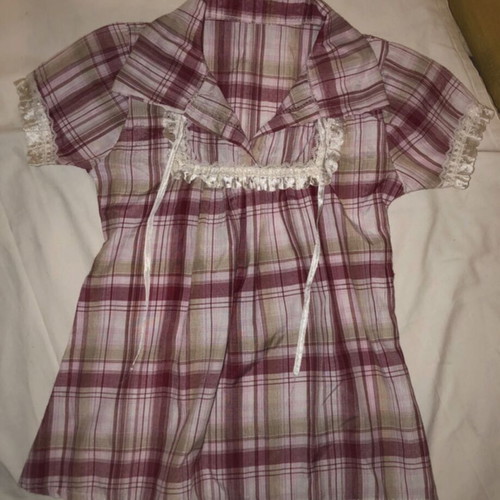 Plaid blouse without buttons for girls 10 years old