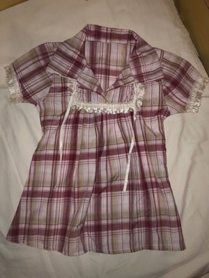 Plaid blouse without buttons for girls 10 years old
