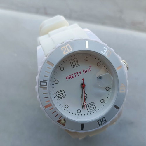 Pretty bra watch unisex new, white