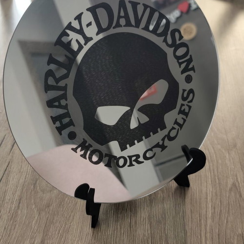 Harley-Davidson collectible mirror with Willie G. Skull engraving