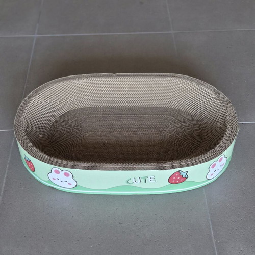 Large cardboard cat scratcher bed new 40x60x9 cm green design
