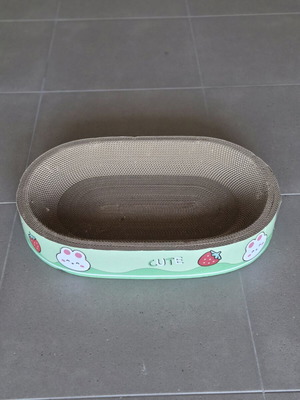 Large cardboard cat scratcher bed new 40x60x9 cm green design