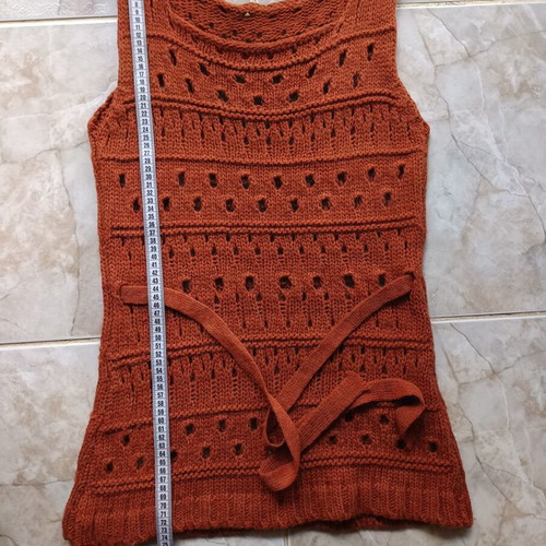 Sleeveless pullover new, brown, size M