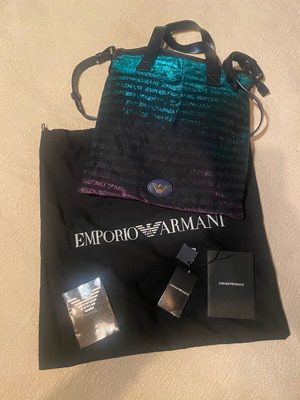Emporio Armani large women's bag like new, crossbody, blue and purple