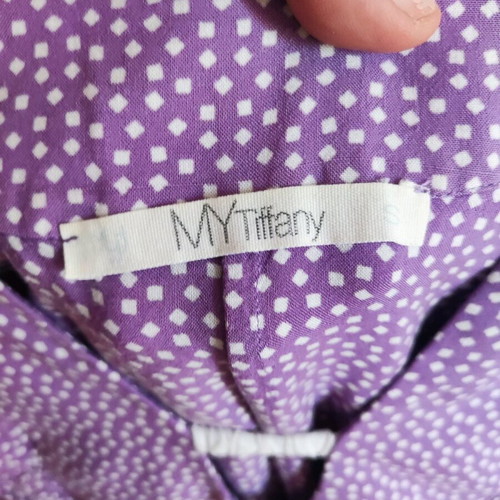 Beach dress like new, purple, very sexy due to neckline