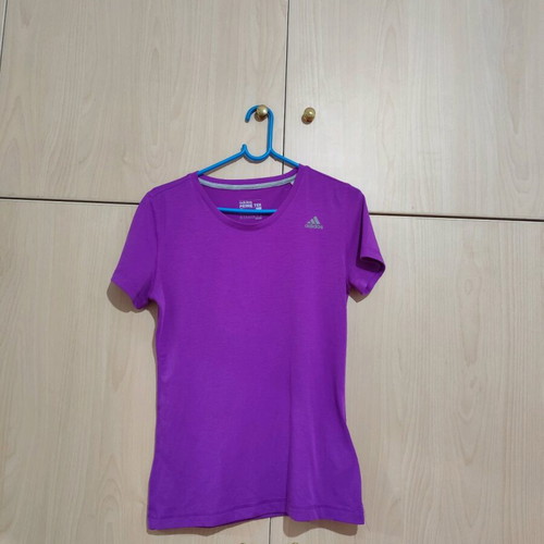 Adidas women's short-sleeve t-shirt used, purple, size S