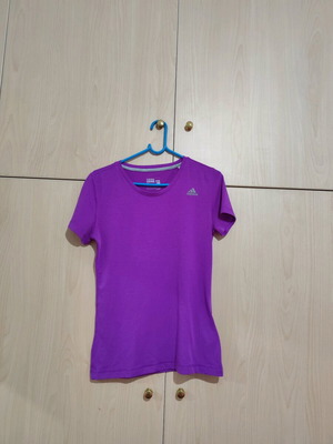 Adidas women's short-sleeve t-shirt used, purple, size S
