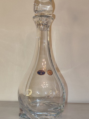 Bohemia Crystal Quadro Decanter like new with matching stopper