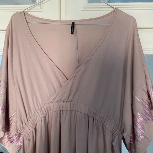 Naf Naf dress with sequin details like new, size XL, beige pink