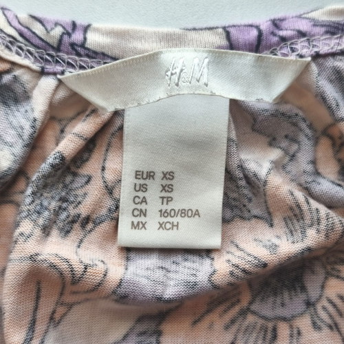 H&M Purple Floral Sleeveless Tank Top Dress, Size XS