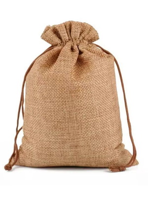 Linen pouch 13x18cm new, yellowish
