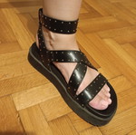 Bershka women's sandals size 38, like new, black