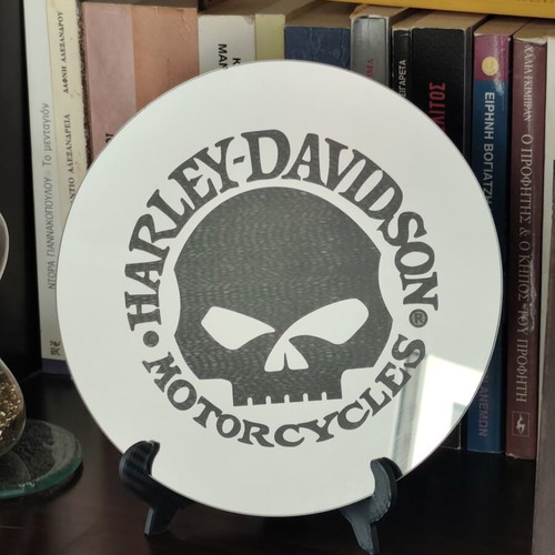 Harley-Davidson collectible mirror with Willie G. Skull engraving