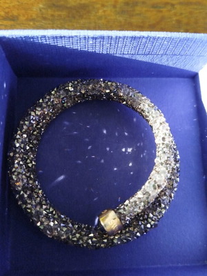 Swarovski Crystal Dust double-row bracelet black-gray like new