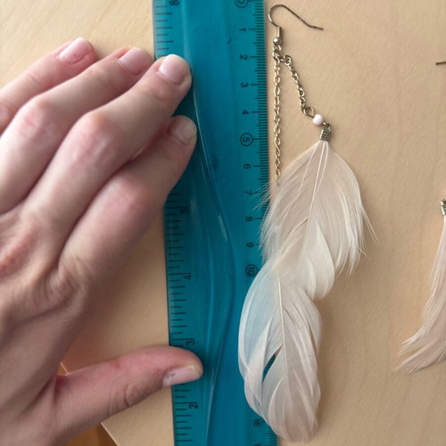 Feather earrings pink used with oxidized studs