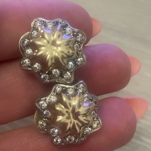 Silver gold earrings used 925, 585