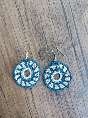 Handmade crocheted earrings with unique designs