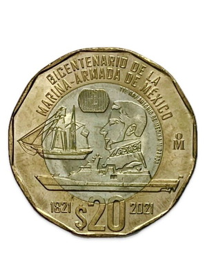 Mexico 20 Pesos 2021 UNC from Roll