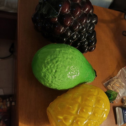 Vintage glass decorative fruit bowl set like new