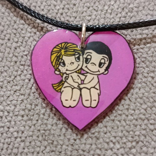 Love Is pendant handmade new, hand-painted