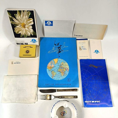 Vintage Olympic Airways memorabilia collection used