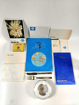 Vintage Olympic Airways memorabilia collection used