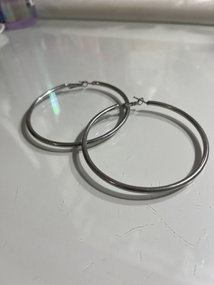Silver Large Hoop Earrings like new