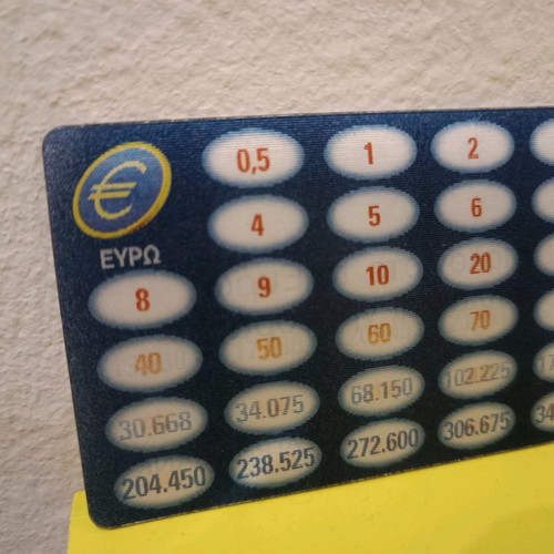 Iridescent rare euro to drachma conversion card used