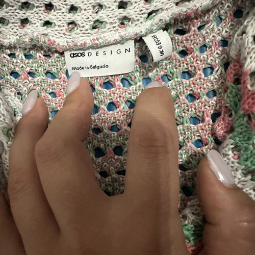 ASOS knitted set jacket and shorts, multicolor