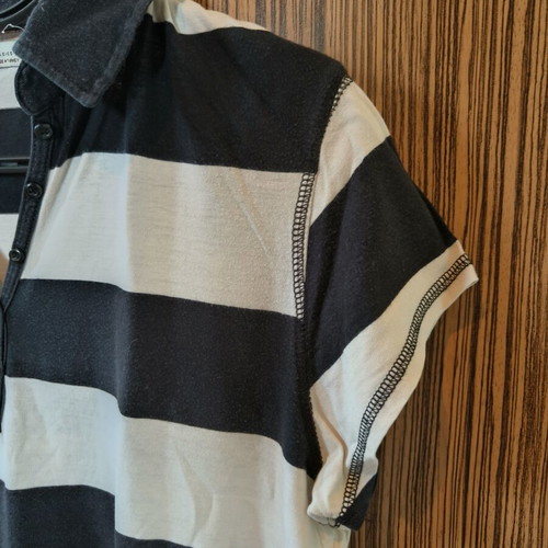 Zara short-sleeve top like new, black and white, XL