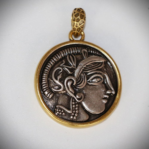 Ancient Tetradrachm Athena Head Silver Pendant new