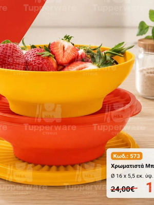 Tupperware colorful bowls set of 2, 400 ml, vintage series